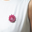 【アクセサリー】リバティプリント柄 (丸ブローチ、4弁花ブローチ、ピアス、ペンダント ： 4点セット ) | つまみ細工