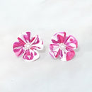 【アクセサリー】リバティプリント柄 (丸ブローチ、4弁花ブローチ、ピアス、ペンダント ： 4点セット ) | つまみ細工