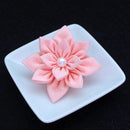 【アクセサリー】桜 (バレッタ、三角ブローチ、四角ブローチ、丸ブローチ 4点セット ) | つまみ細工