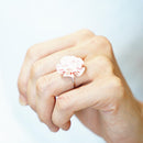 【アクセサリー】ウィローウッド柄 (ブローチ、ヘアクリップ、リング、ピアス 4点セット ) | つまみ細工