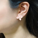 【アクセサリー】ウィローウッド柄 (ブローチ、ヘアクリップ、リング、ピアス 4点セット ) | つまみ細工