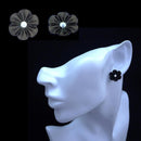 【ピアス】クロースフラワー 褐 (かち) | つまみ細工