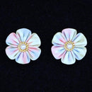 【ピアス】クロースフラワー リバティプリント ウイルトシャ ライトピンク | つまみ細工