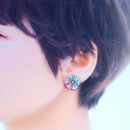 【ピアス】クロースフラワー リバティプリント ウイルトシャ ライトピンク | つまみ細工