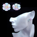 【ピアス】クロースフラワー リバティプリント ウイルトシャ ライトピンク | つまみ細工