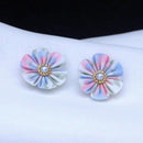 【ピアス】クロースフラワー リバティプリント ウイルトシャ ライトピンク | つまみ細工