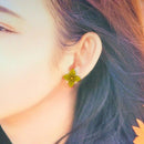 【ピアス】クロースフラワーピアス カナリア色 | つまみ細工 | eつまみ