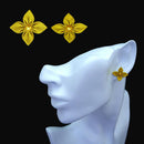 【ピアス】クロースフラワーピアス カナリア色 | つまみ細工 | eつまみ