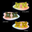 【ピアス】クロースフラワーピアス 3点セット （アースカラー 3色） | つまみ細工 | eつまみ