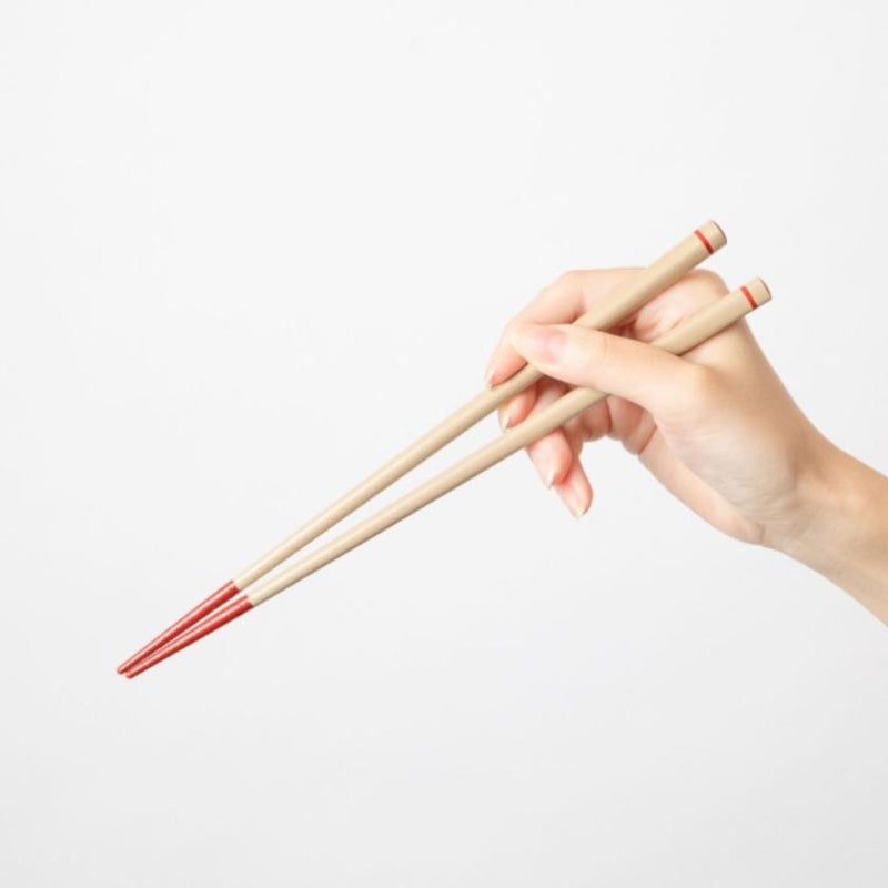 【漆 十八膳塗】十八膳 箸 こま 朱 (1膳)