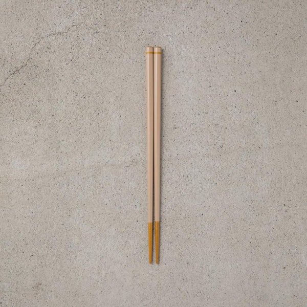 【漆 十八膳塗】十八膳 箸 こま 黄 (1膳)