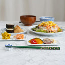 【漆 十八膳塗】十八膳 箸 水玉 緑 (1膳)