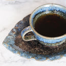 【大谷焼】梅里窯 デミタスカップ & ソーサー 瑠璃唐津