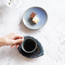 【大谷焼】梅里窯 デミタスカップ & ソーサー 瑠璃唐津