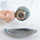 【大谷焼】梅里窯 デミタスカップ & ソーサー 瑠璃唐津