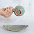 【大谷焼】梅里窯 デミタスカップ & ソーサー 碧緑唐津