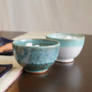 【大谷焼】梅里窯 令和茶碗 (白唐津, 碧緑唐津)