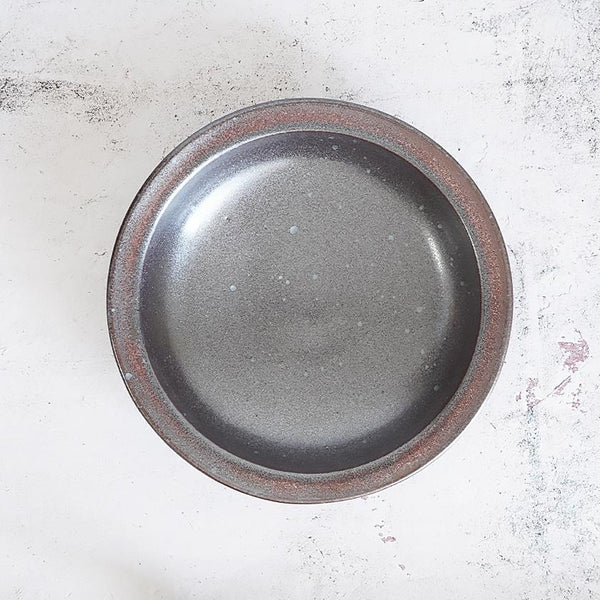 【大谷焼】森陶器 盛鉢 鉄色 (縁赤)