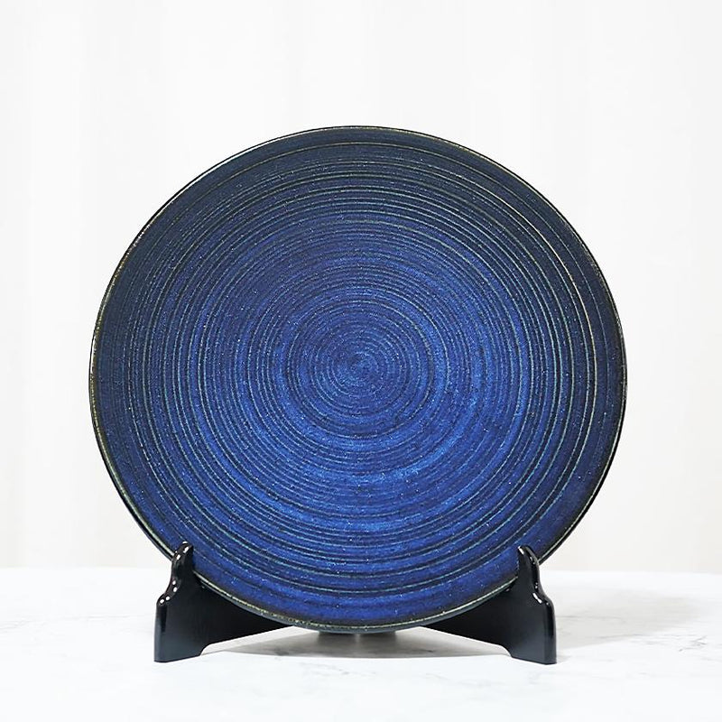 【大谷焼】森陶器 プレート皿 藍 (宇宙)