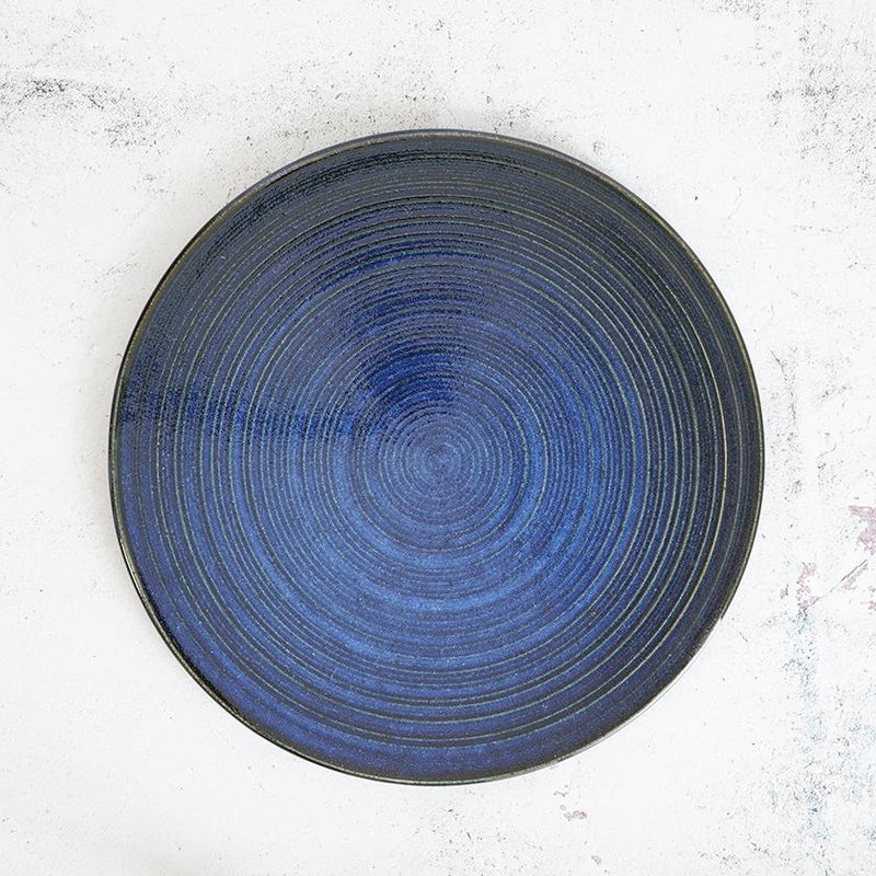 【大谷焼】森陶器 プレート皿 藍 (宇宙)