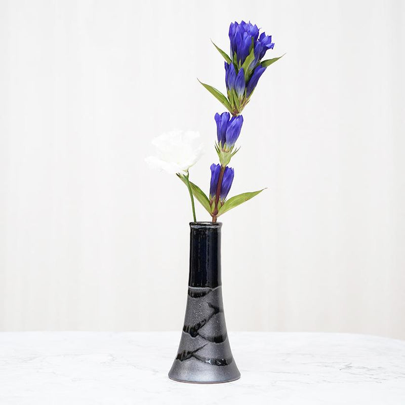 【大谷焼】森陶器 花瓶 藍かけ分け A (1点物)
