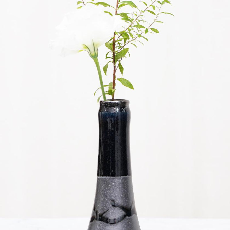 【大谷焼】森陶器 花瓶 藍かけ分け B (1点物)