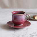 【大谷焼】佳実窯 コーヒーカップ & ソーサー 辰砂