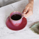 【大谷焼】佳実窯 コーヒーカップ & ソーサー 辰砂