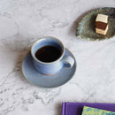 【大谷焼】佳実窯 コーヒーカップ & ソーサー 青釉