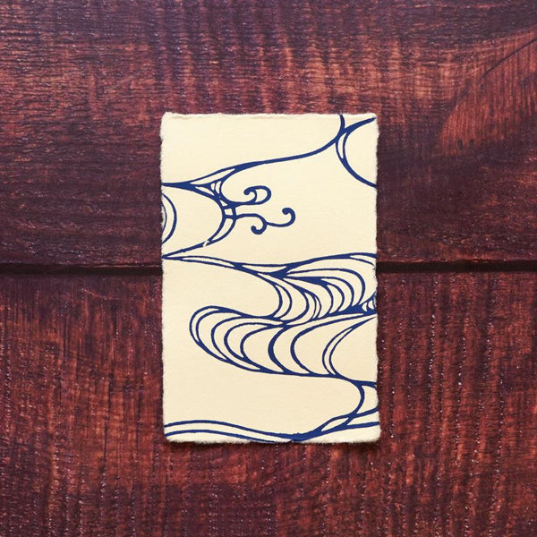 【はがき】水 紺 無地 (1枚)｜唐紙