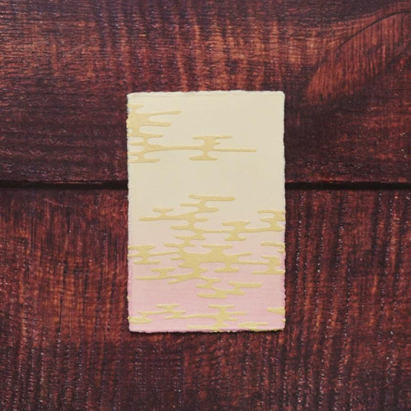 【はがき】雲 金雲母 桃地 (1枚)｜唐紙