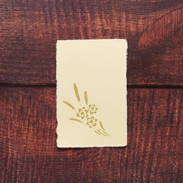 【はがき】水仙 金 無地 (1枚)｜唐紙