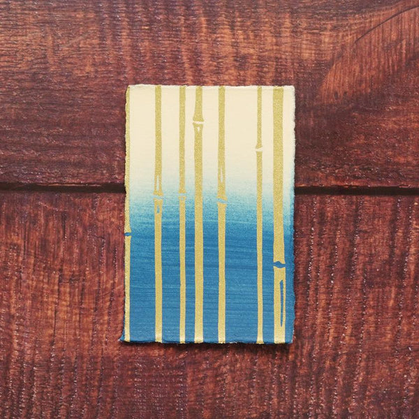 【はがき】竹 金 藍地 (1枚)｜唐紙