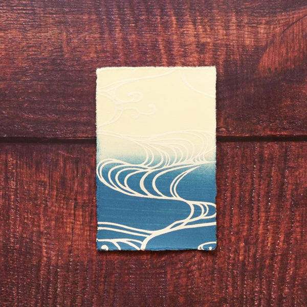 【はがき】水 雲母 藍地 (3枚)｜唐紙