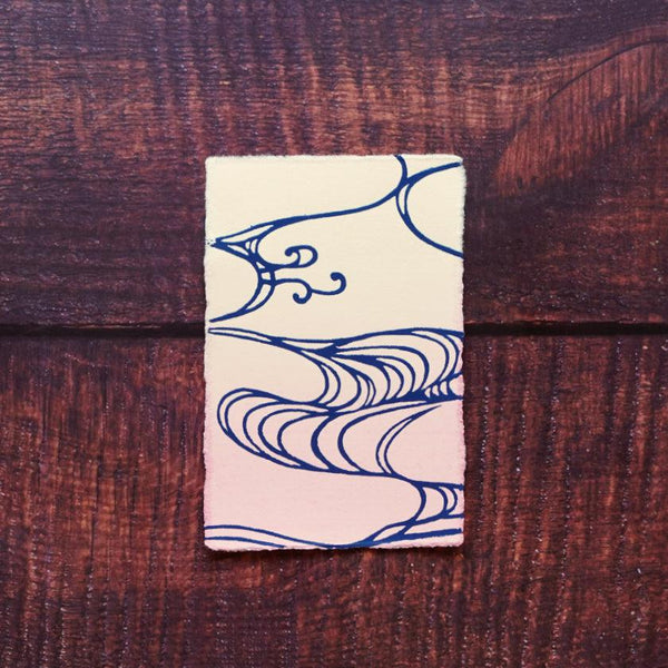 【はがき】水 紺 桃地 (3枚)｜唐紙