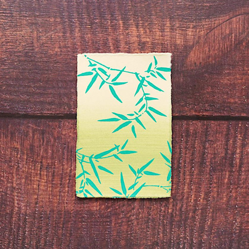 【はがき】笹 若竹 抹茶地 (3枚)｜唐紙