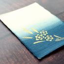 【はがき】水仙 金 藍地 (3枚)｜唐紙