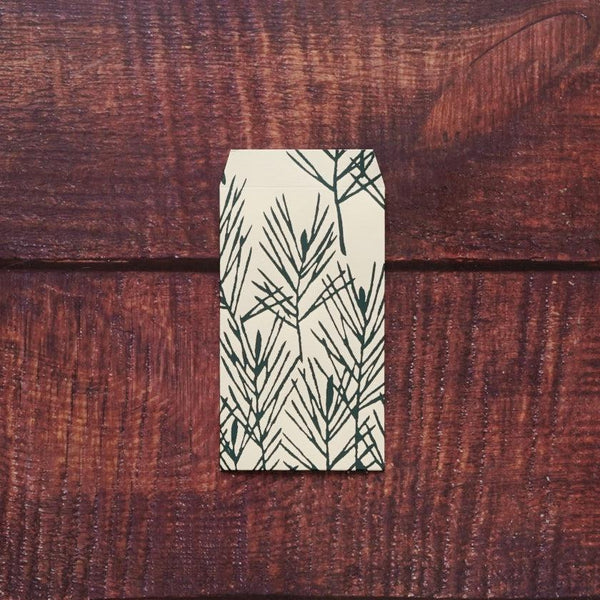 【ポチ袋】(大) 松 濃い草 (2枚)｜唐紙