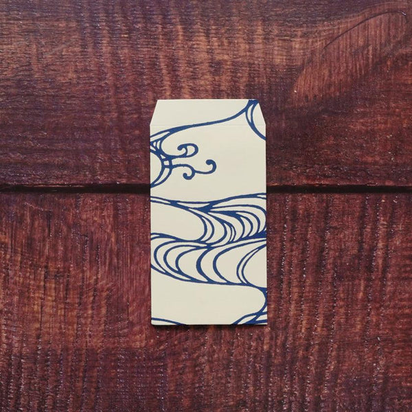 【ポチ袋】(大) 水 紺 (2枚)｜唐紙