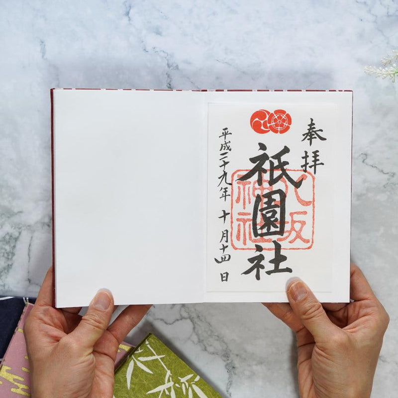 【御朱印帳】竹 赤地｜唐紙