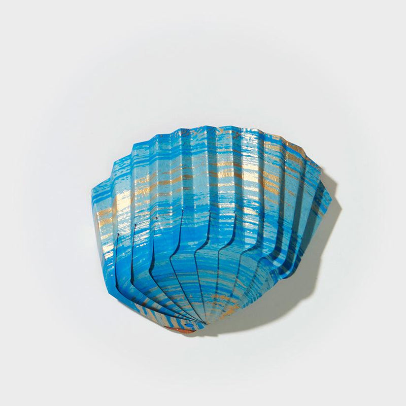 【折り紙トレイ】紙の貝殻椀 刷毛青 | 加飾技法
