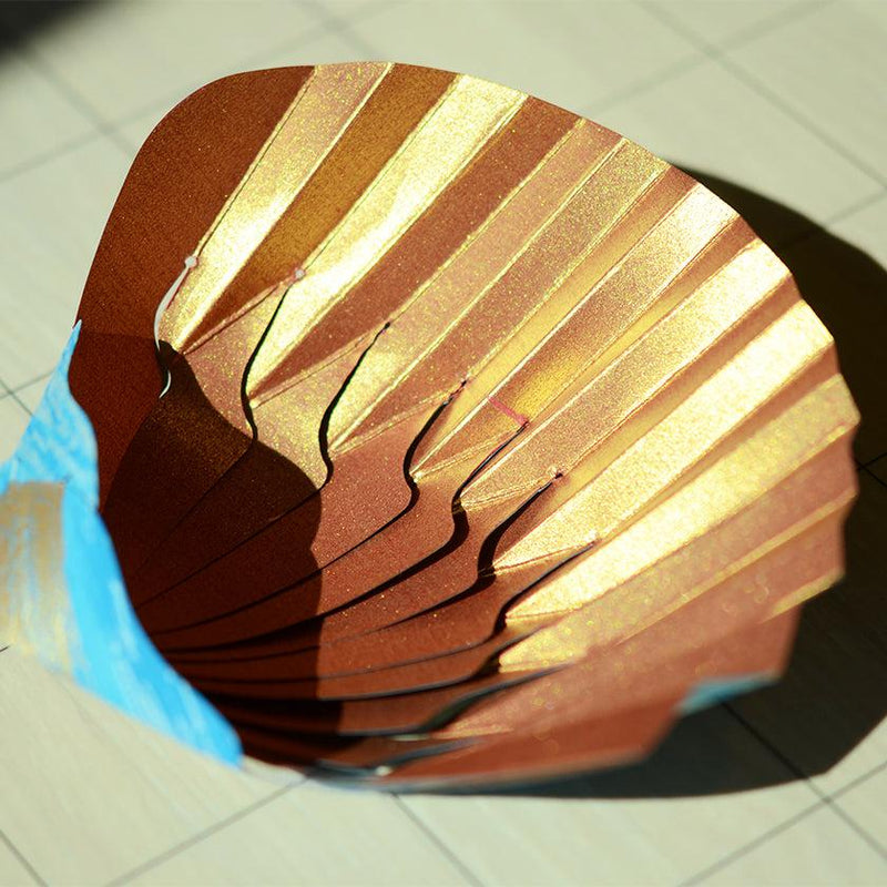 【折り紙トレイ】紙の貝殻椀 刷毛青 | 加飾技法