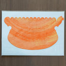 【折り紙トレイ】紙の貝殻椀 刷毛朱 | 加飾技法