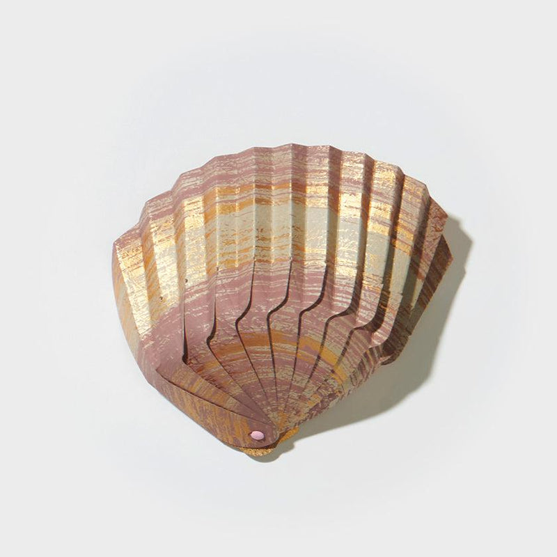 【折り紙トレイ】紙の貝殻椀 刷毛茶 | 加飾技法