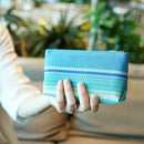 【カジュアルポーチ】ニライカナイ (青) | 八重山みんさー織り |あざみ屋