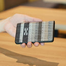 【名刺入れ】玉辺 綾羽 (グレー茶) | 八重山みんさー織り |あざみ屋