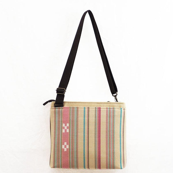 【トラベルショルダー】夏花 (ピンク) | 八重山みんさー織り |あざみ屋