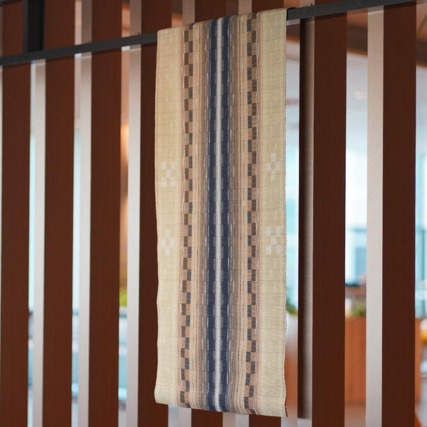 【二丁杼タペストリー】ヒチガーラ (ベージュ) | 八重山みんさー織り |あざみ屋