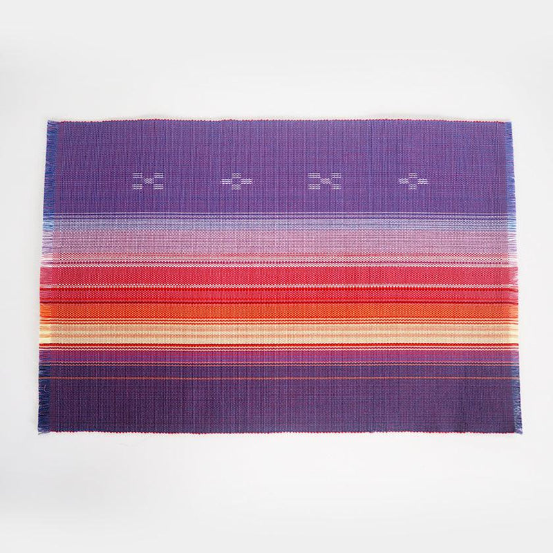 【プレイスマット】 太陽綾 (紫) 中 | 八重山みんさー織り |あざみ屋