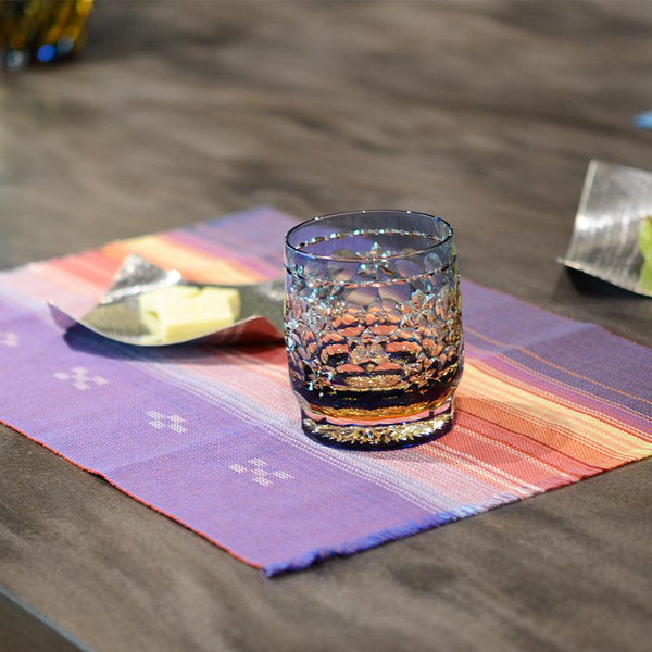 【プレイスマット】 太陽綾 (紫) 中 | 八重山みんさー織り |あざみ屋